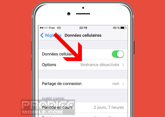 Activer l’itinérance sur un iPhone