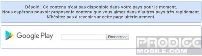 Installer une application indisponible dans votre pays
