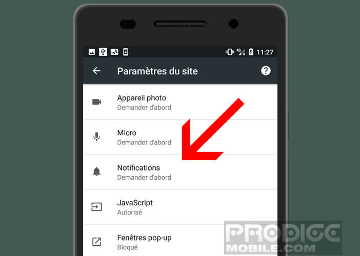 Modifier la gestion des notifications Push de Chrome