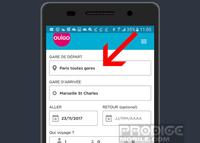 Consulter les horaires du TGV Ouigo pour une destination précise