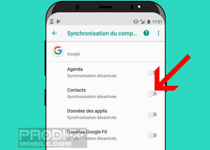 Pensez à synchroniser votre carnet d’adresses avec votre compte Google