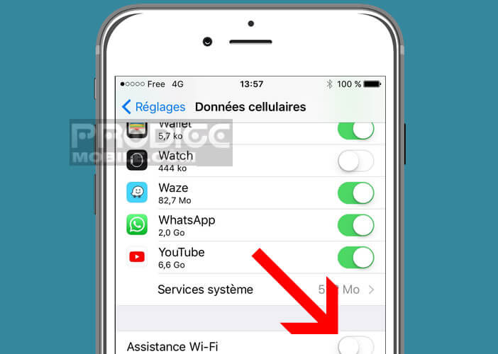 Désactiver l’option d’Assistante Wi-Fi disponible sur iOs