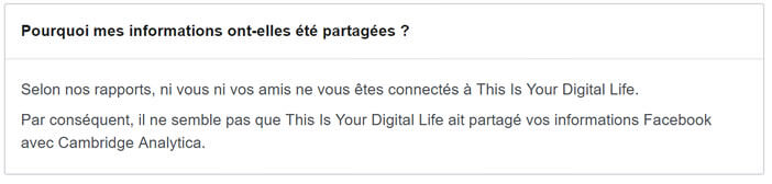 Outil pour savoir si son compte a été victime des agissements de la société Cambridge Analytica