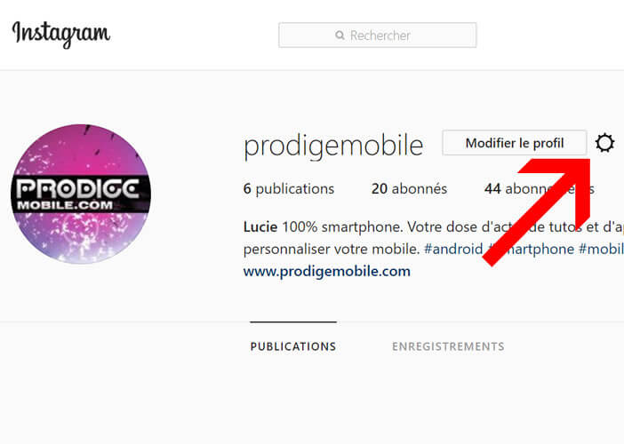 Accéder aux paramètres de votre compte Instagram