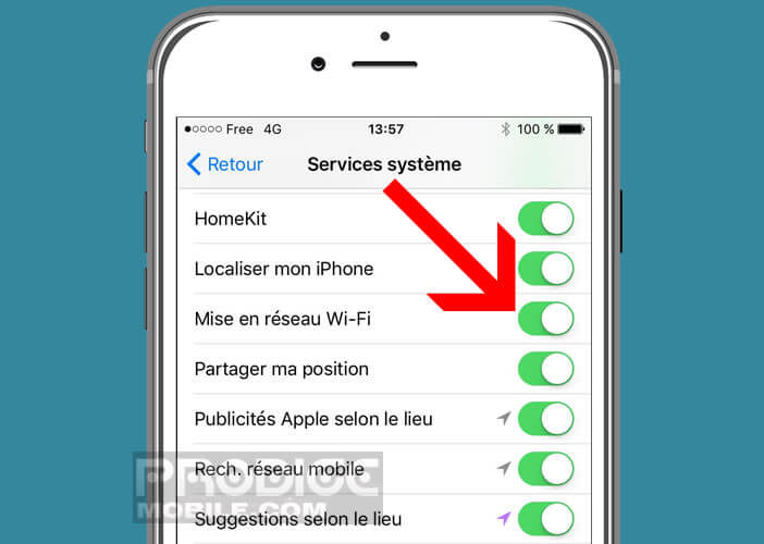 Modifier les services système Wi-Fi de l’iPhone d’Apple