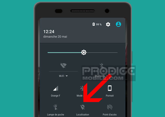 Désactiver la fonction GPS de votre téléphone Android depuis le volet