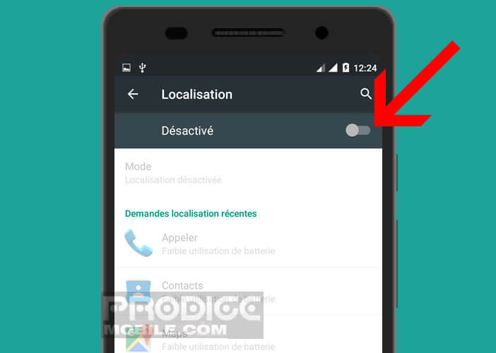 Désactiver les services de localisation de Google