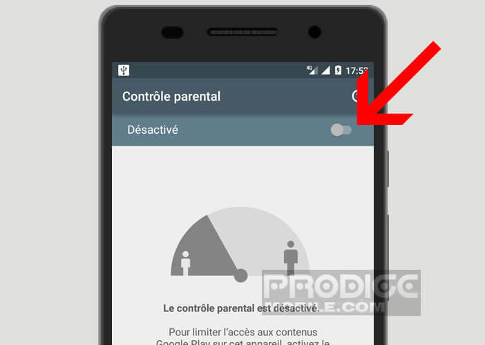 Activer le système de contrôle parental de l’application Play Store