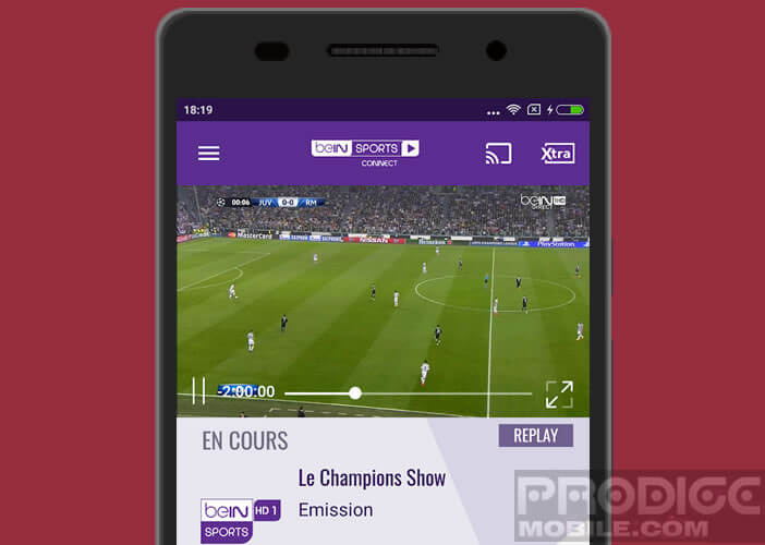 Application live de la chaine sportive beIN Sports