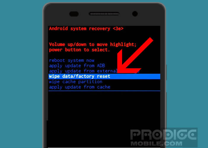 Réinitialiser un smartphone avec le Wipe Data Factory Reset