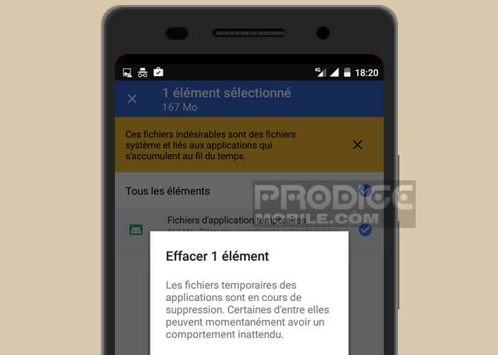 Supprimer les fichiers temporaires dans la mémoire d’Android