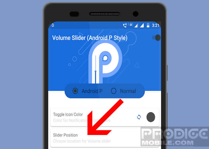 Personnaliser l’apparence du widget Volume Slider like Android P