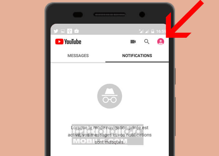 Icône de votre profil sur l’application Android de YouTube