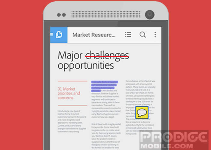 Adobe Reader, éditeur de documents PDF pour mobile