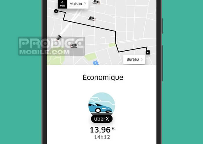 Obtenez une estimation du prix de votre course avec Uber