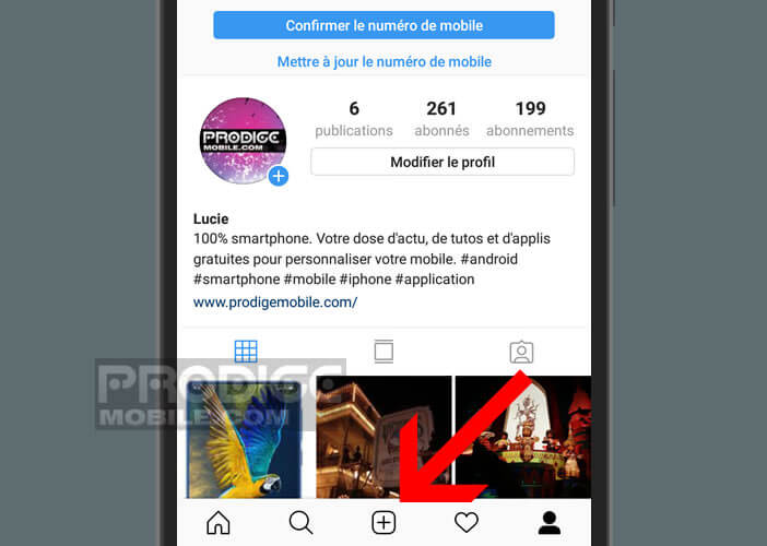 Créé une nouvelle publication sur Instagram