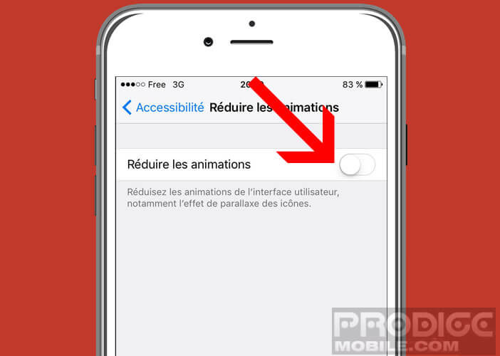 Réduire les animations de l’interface de l’iPhone ou de l’iPad