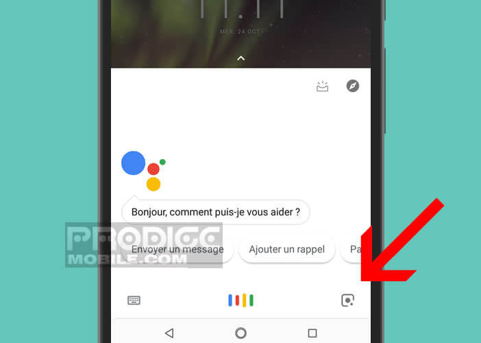 Lancez la fonction Lens depuis l’assistant Google