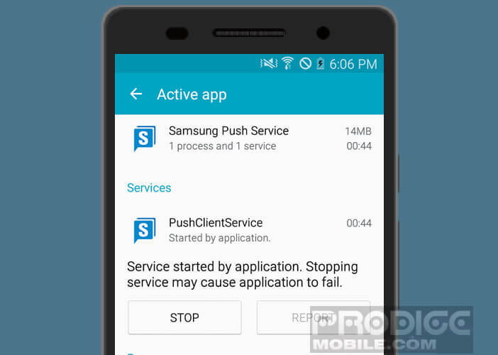 Désactiver l’application Samsung push service