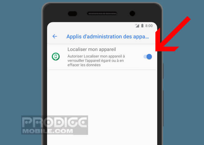 Activer la fonction Localiser mon appareil sur un smartphone