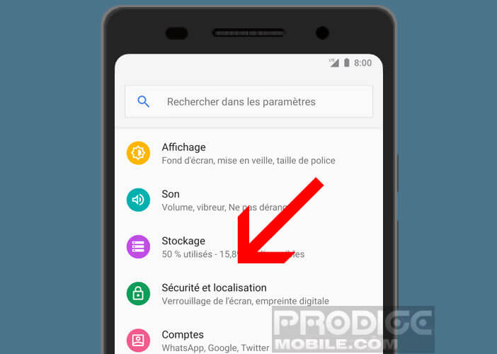 Configuration du dispositif de localisation de smartphone perdu