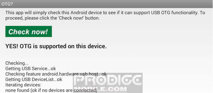 Vérifier si votre terminal Android est compatible avec la technologie USB OTG