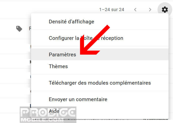 Modifier les paramètres de votre messagerie Gmail secondaire