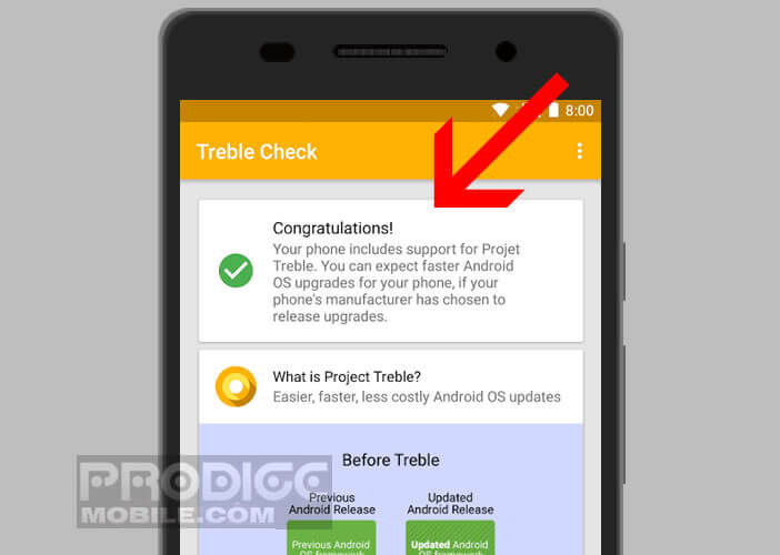 Application Treble Check pour mettre à niveau son Android