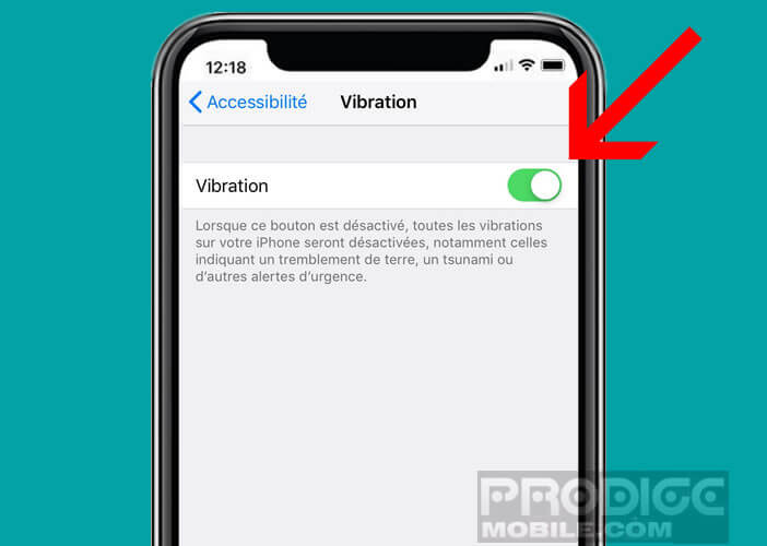 Désactiver toutes les vibrations depuis le menu Accessibilité de l’iPhone