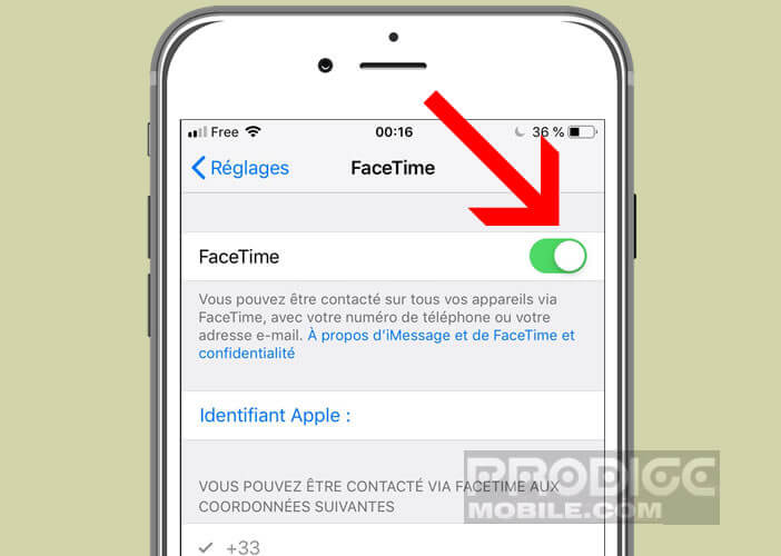 Vérifier que l’application FaceTime a été correctement configurée