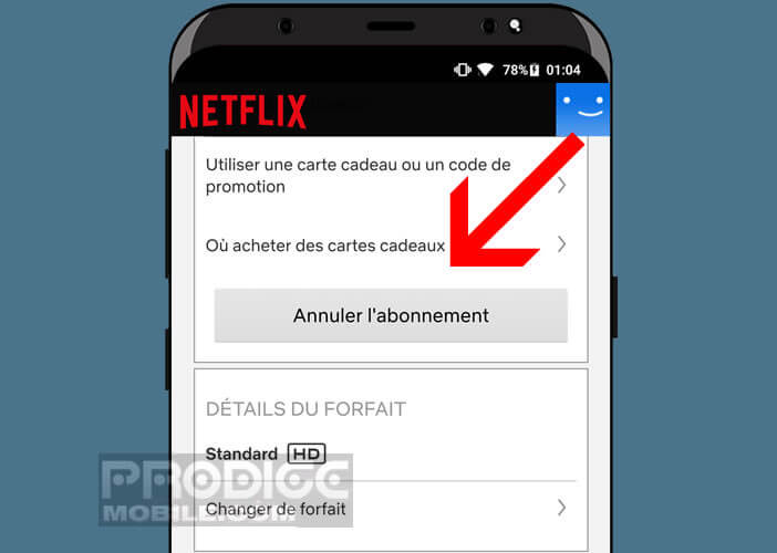 Annuler le renouvellement auto depuis les paramètres Netflix