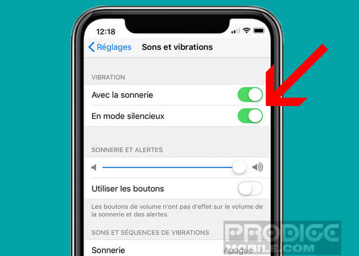 Arrêter l’utilisation du vibreur avec le mode silencieux