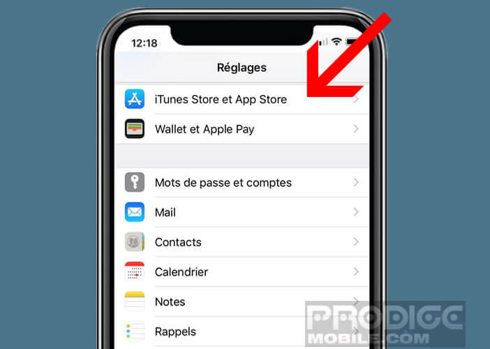 Ouvrez les paramètres d’options de l’iTunes Store