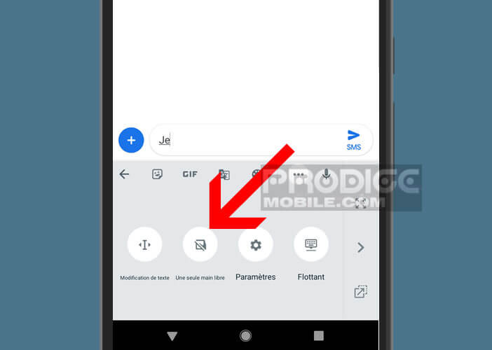 Mode seule main libre de Gboard