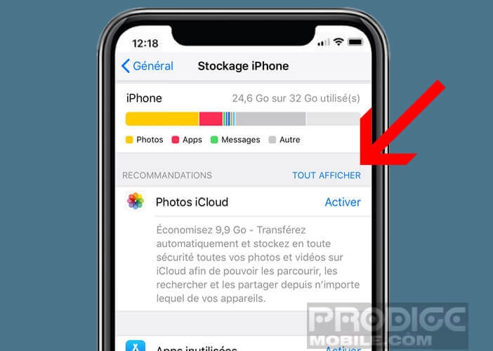 Effacer le téléchargement des fichiers de la mise à jour d’iOs