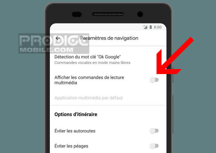 Activer l’affichage des commandes de lecture multimédia dans le logiciel de navigation