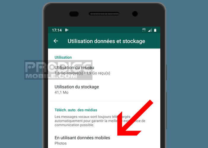 Sélectionner le type de fichiers multimédias à enregistrer sur son téléphone