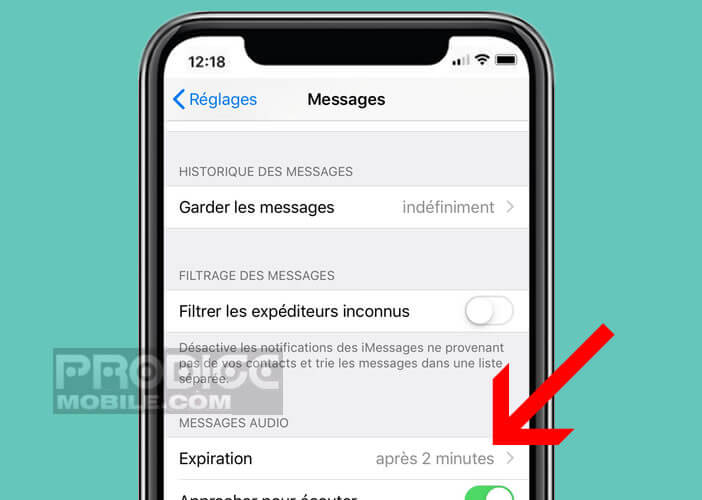 Modifier la gestion de l’historique des messages audio