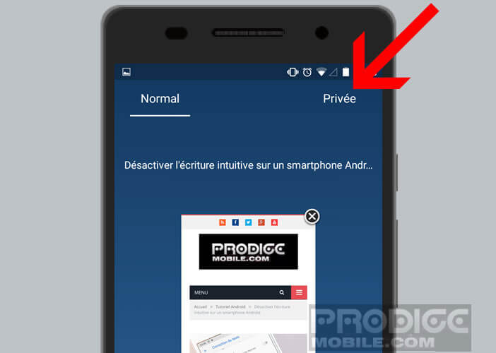 Ouvrir un onglet Privée sur votre logiciel de navigation