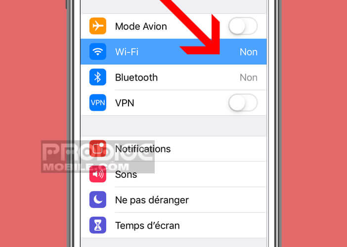 Vérifier les paramètres de connexion sans-fil sous iOS