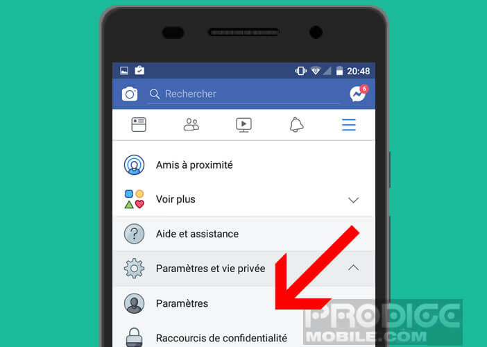Assurer que personne n’utilise votre compte Facebook en allant dans les paramètres