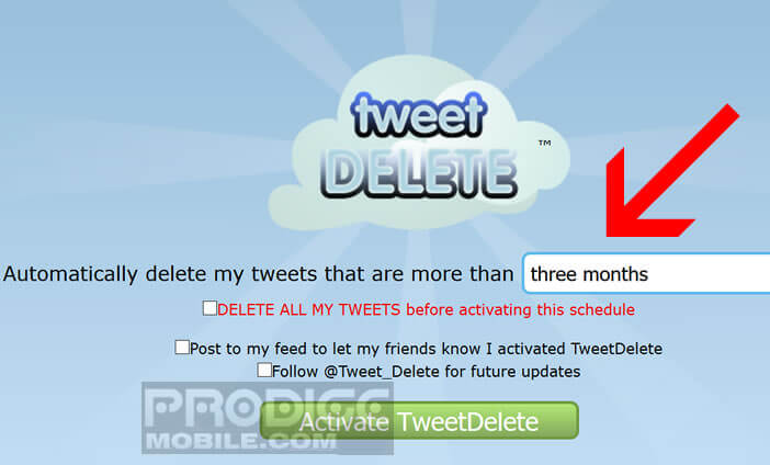 Activer la suppression automatique de tweets après une durée définie