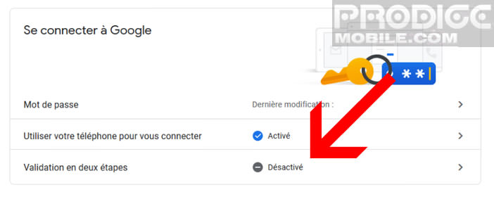 Activer la validation en deux étapes depuis les paramètres de son compte Google