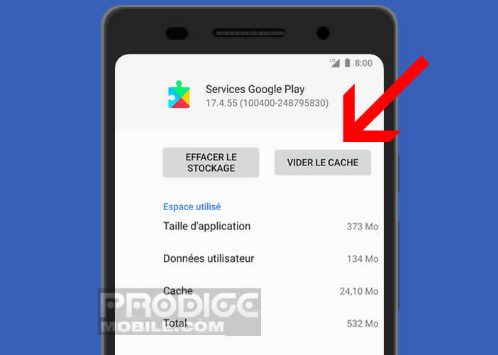 Effacer le cache de l’application Services Google Play