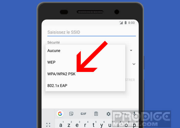 Choisir l’un des modes de sécurité proposé par Android