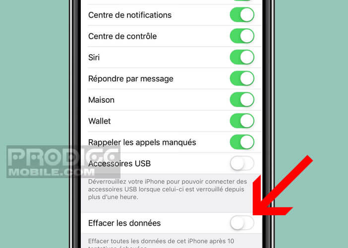 Bloquer votre iPhone suite à la saisie de plusieurs mots de passe incorrects