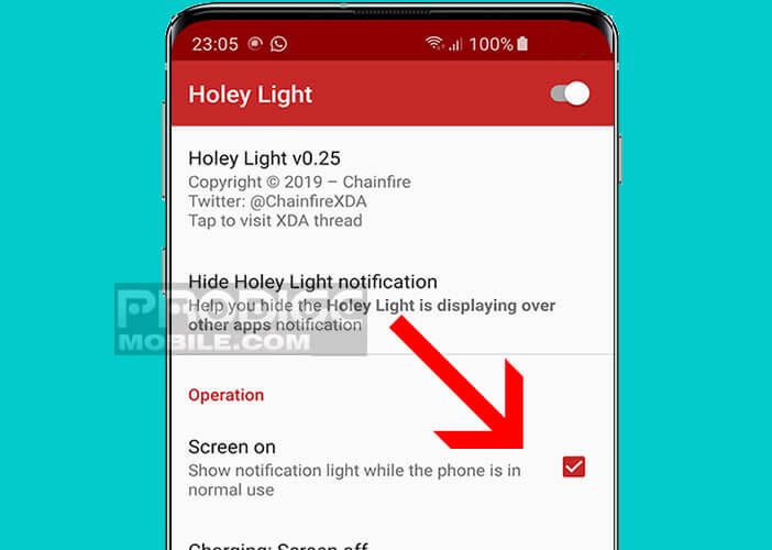 Modifier les paramètres de la led sur l’application Holey Light