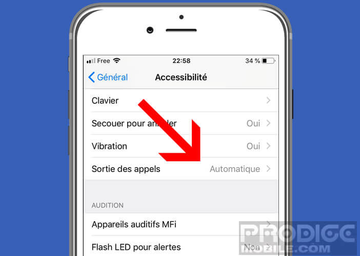 Activer le dispositif de décrochage automatique de l’iPhone