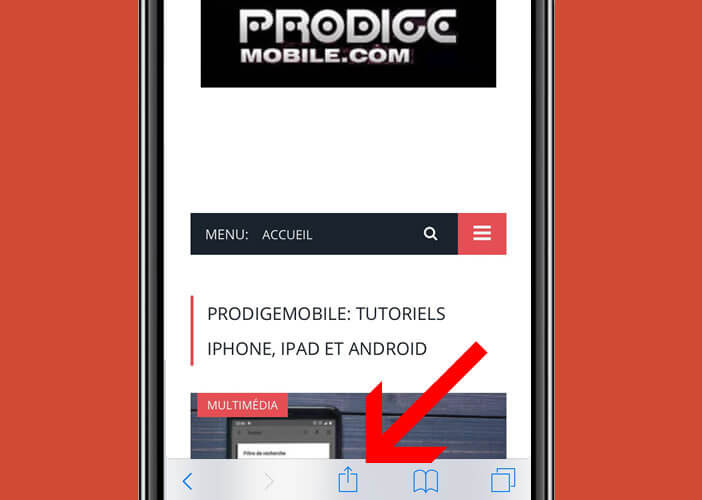 Partager l’adresse d’un site web sur un iPhone