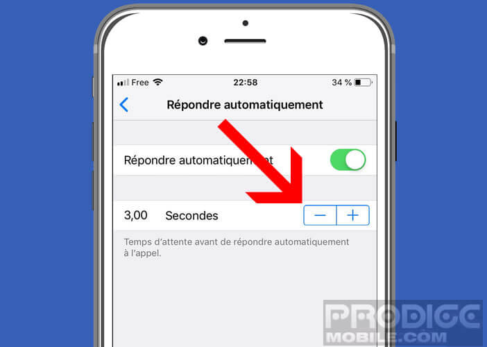Choisir le temps d’attente avant que l’iPhone ne décroche l’appel